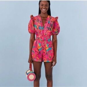 FARM Rio Pink Macau Organic Cotton Romper